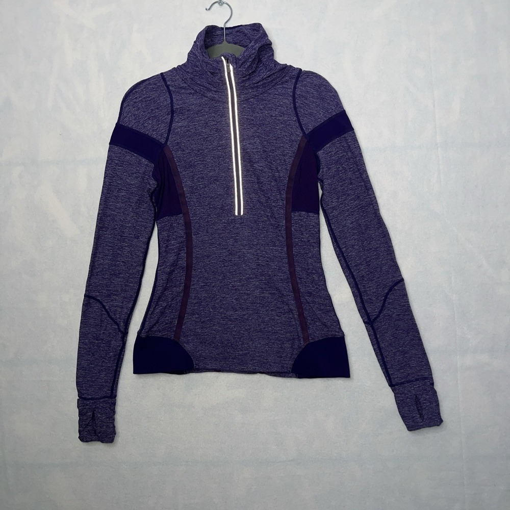 Lululemon Run Inspire pullover 1/2 zip Heather Purple Long Sleeve Size 6